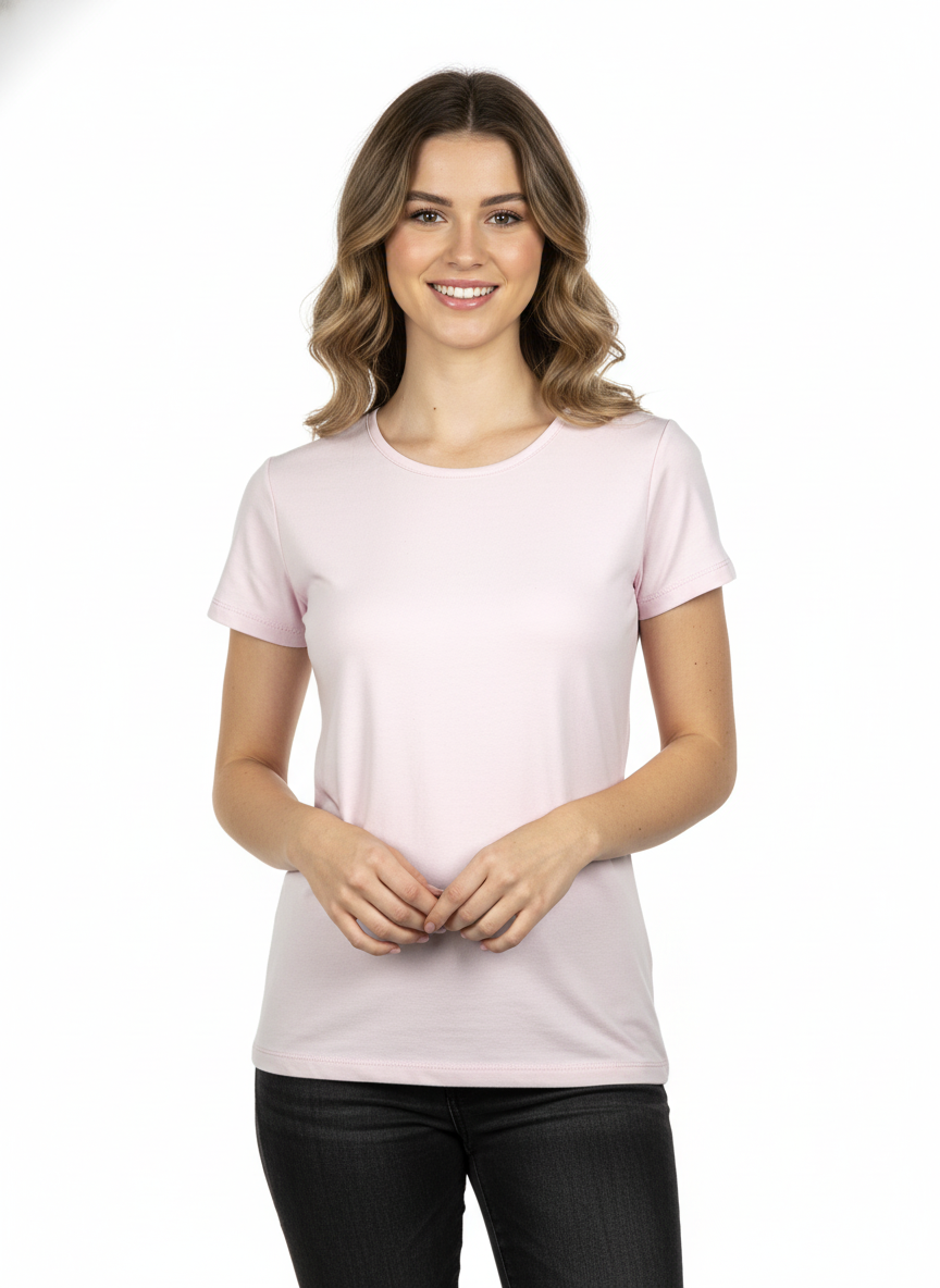Comfy Half Seleeve UnderShirt Light Rose For Women