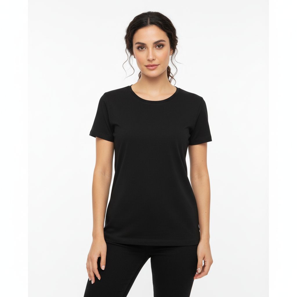 Comfy Half Seleeve UnderShirt Black For Women