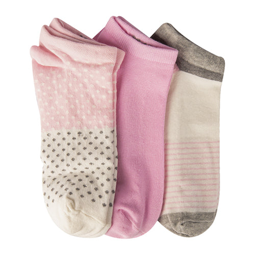 A Pack Of 3 Pieces Ankle Printed Socks MultiColoure For Women