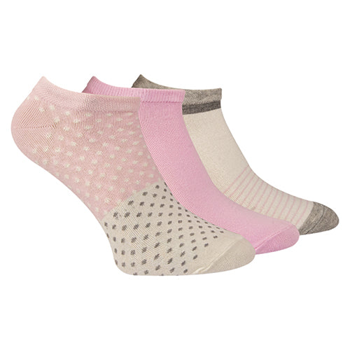 A Pack Of 3 Pieces Ankle Printed Socks MultiColoure For Women
