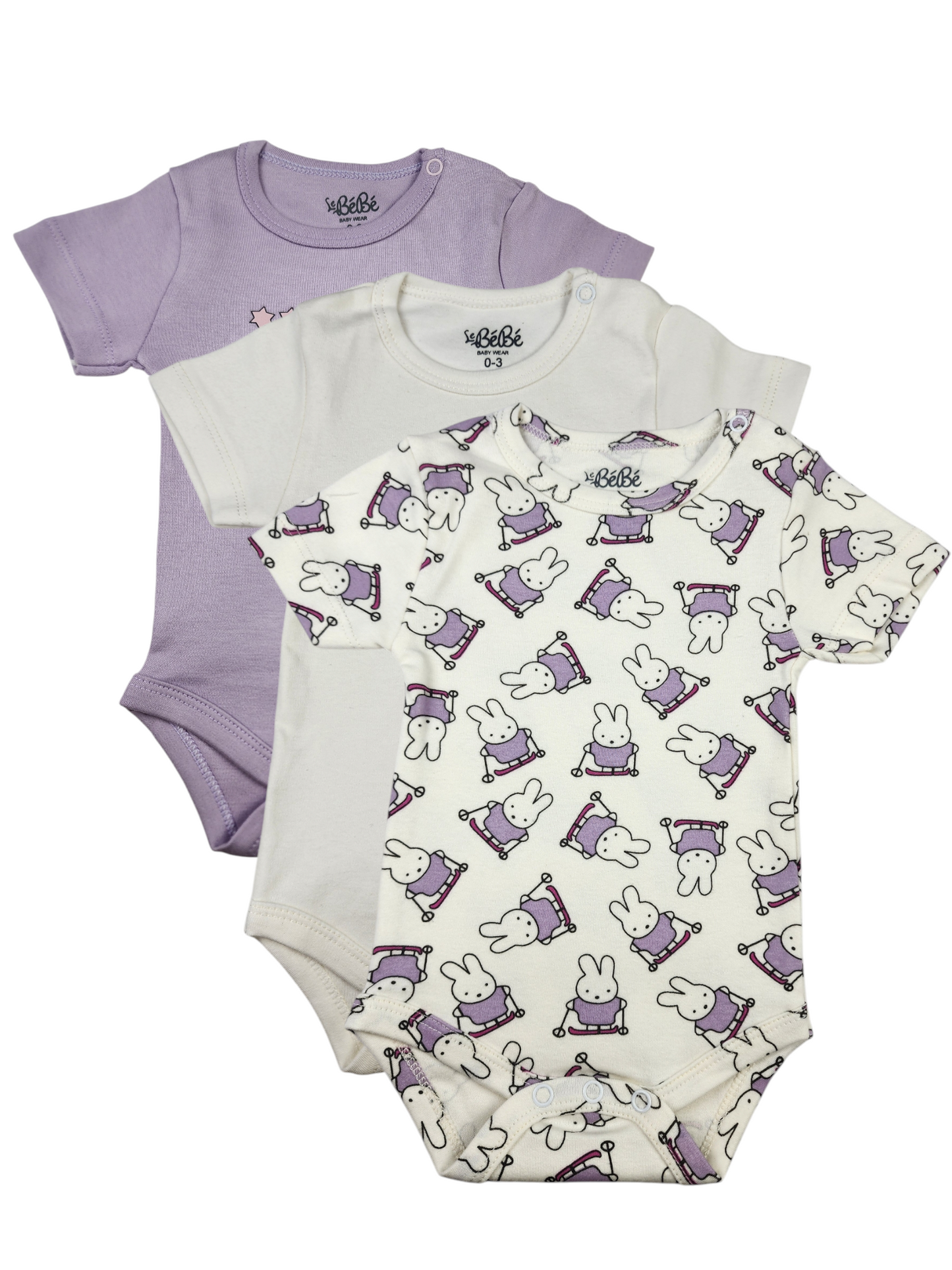 A Pack Of 3 Pieces Half Sleeve Baby UnderWear Cotton 100% , MultiColoure