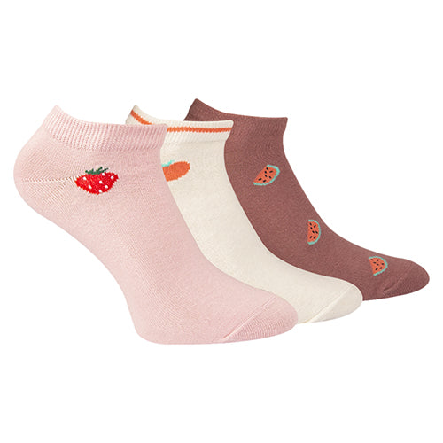 A Pack Of 3 Pieces Ankle Printed Socks MultiColoure For Women