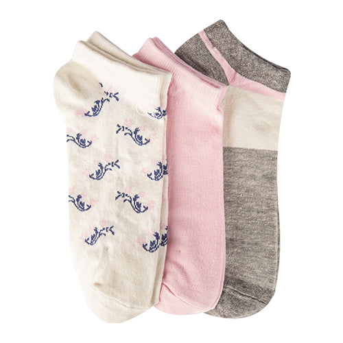 A Pack Of 3 Pieces Ankle Printed Socks MultiColoure For Women