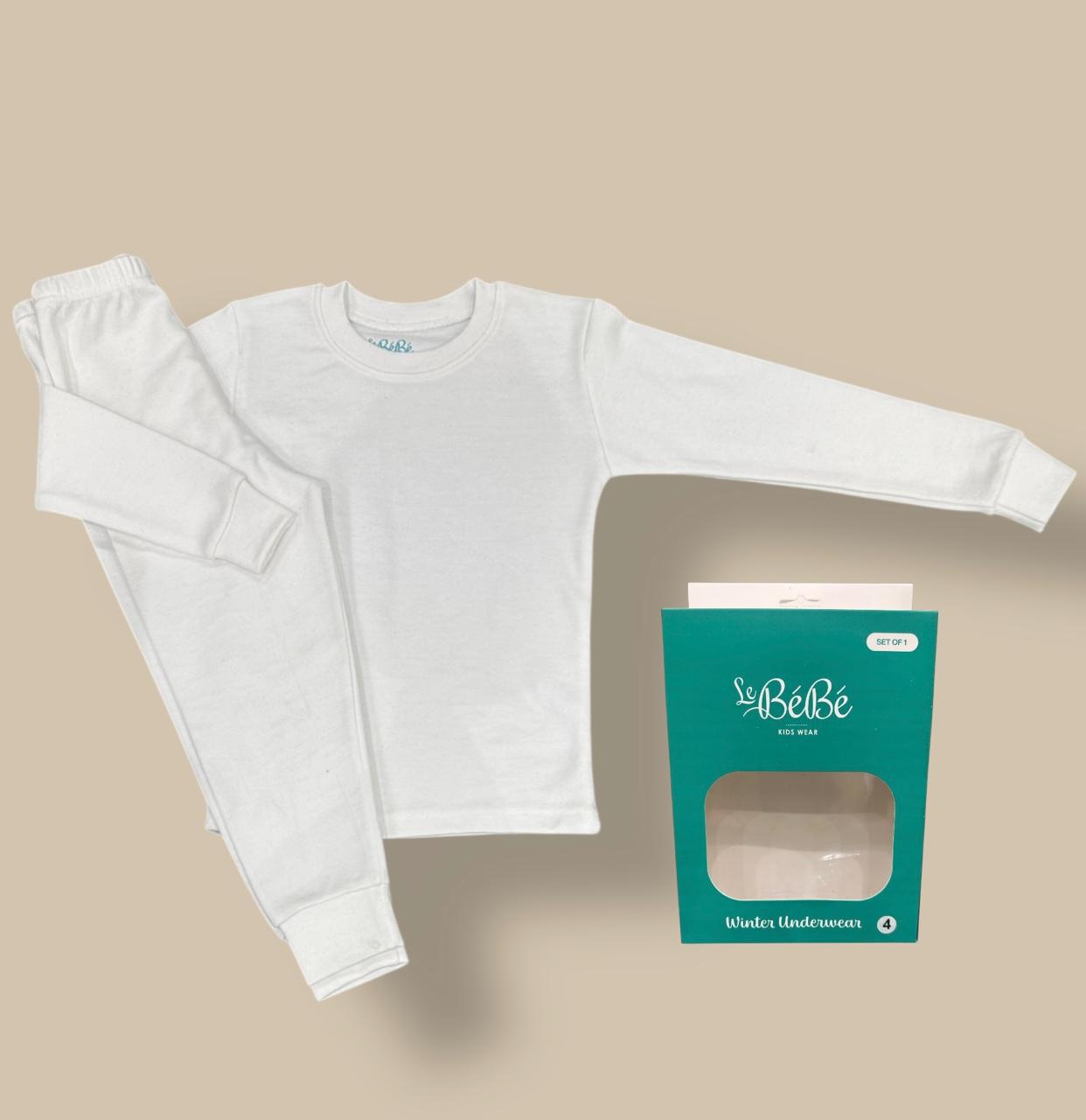 Set Of 2 Comfy Seleeve Sleep Wear White (T-Shirt+Pants) For Boys&Girls