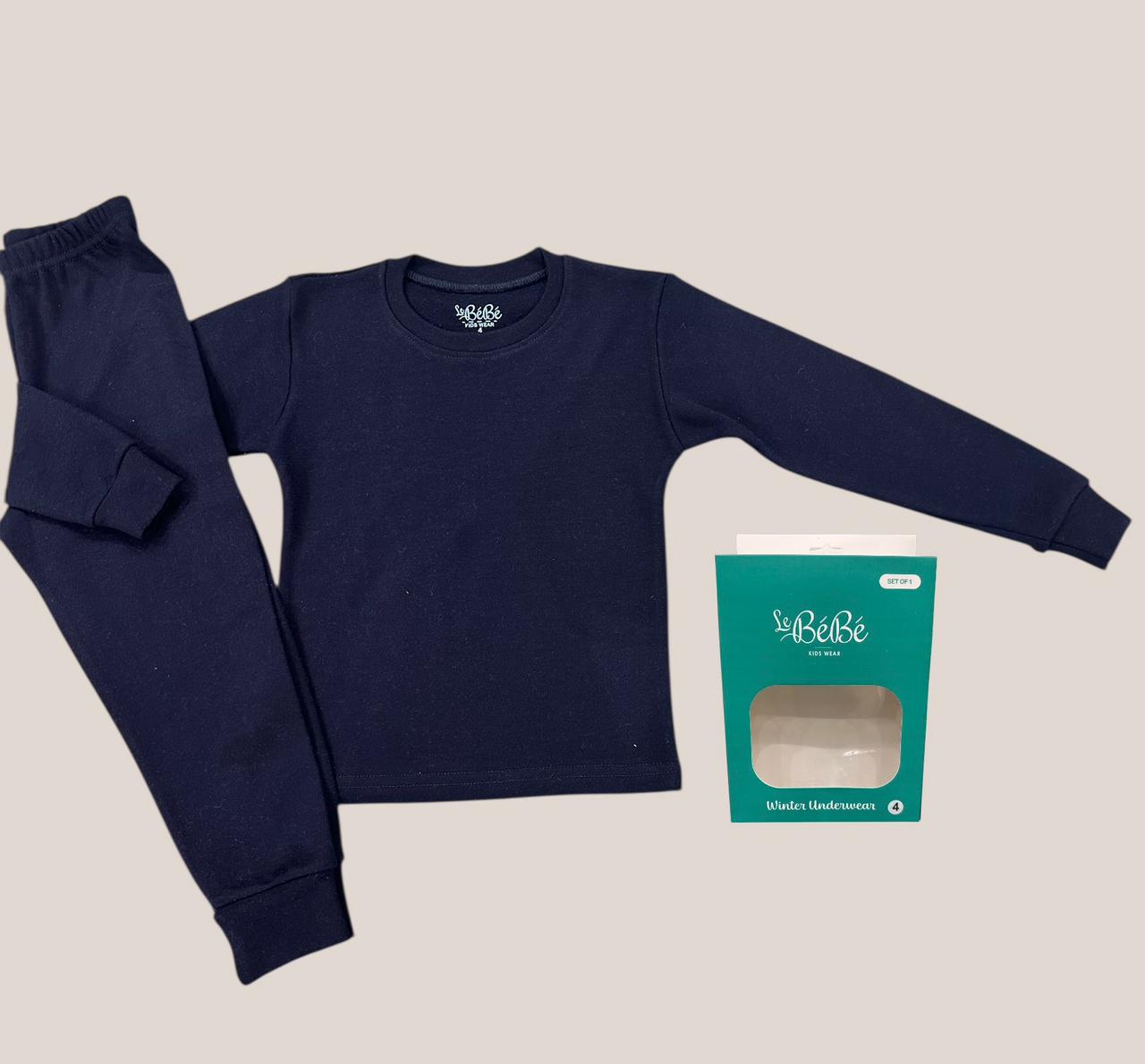 Set Of 2 Comfy Seleeve Sleep Wear Navy (T-Shirt+Pants) For Boys&Girls