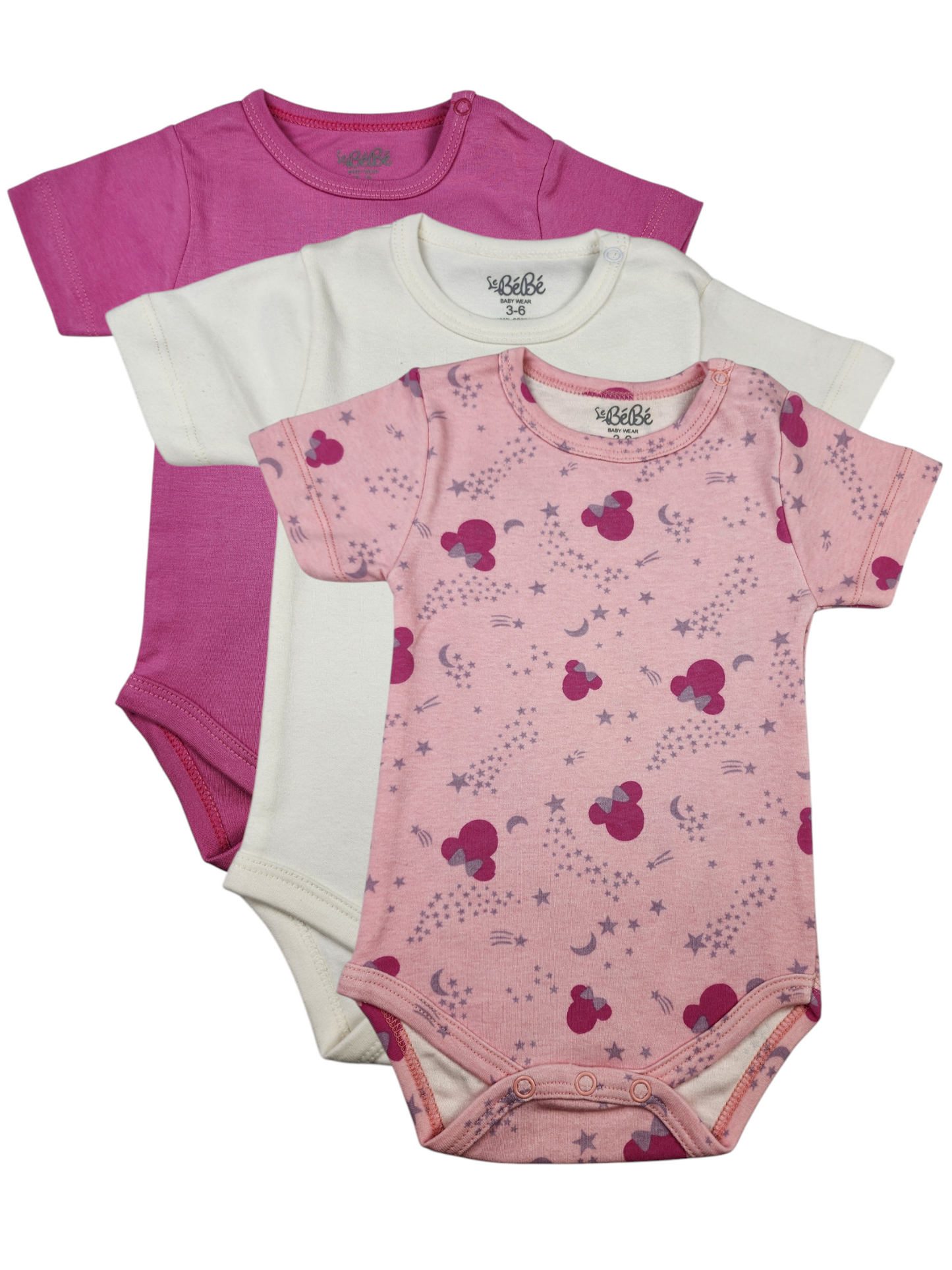 A Pack Of 3 Pieces Half Sleeve Baby UnderWear Cotton 100% , MultiColoure