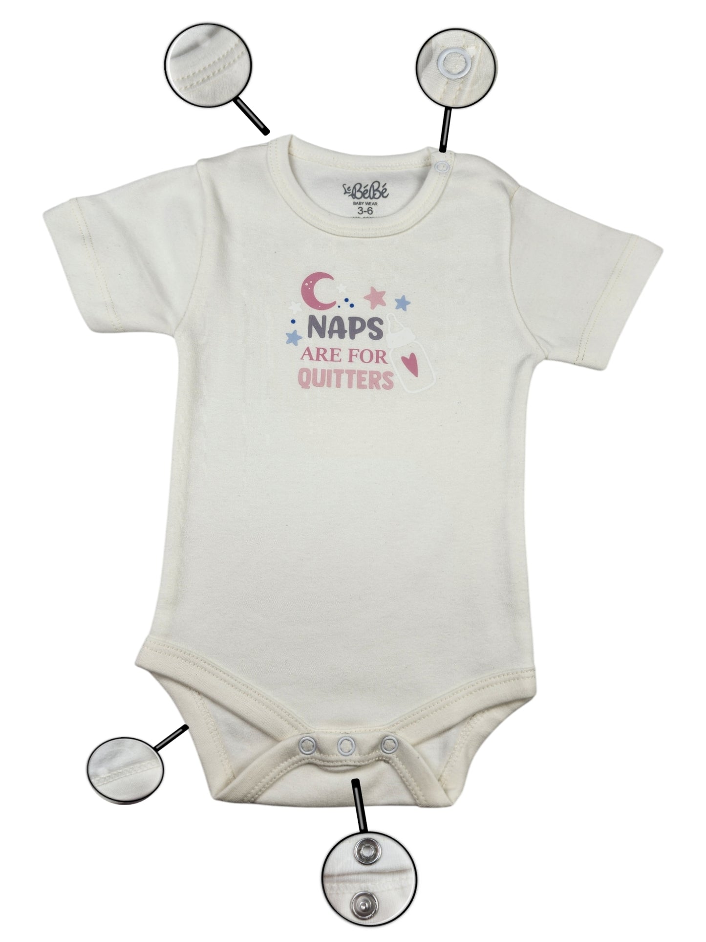 A Pack Of 3 Pieces Half Sleeve Baby UnderWear Cotton 100% , MultiColoure