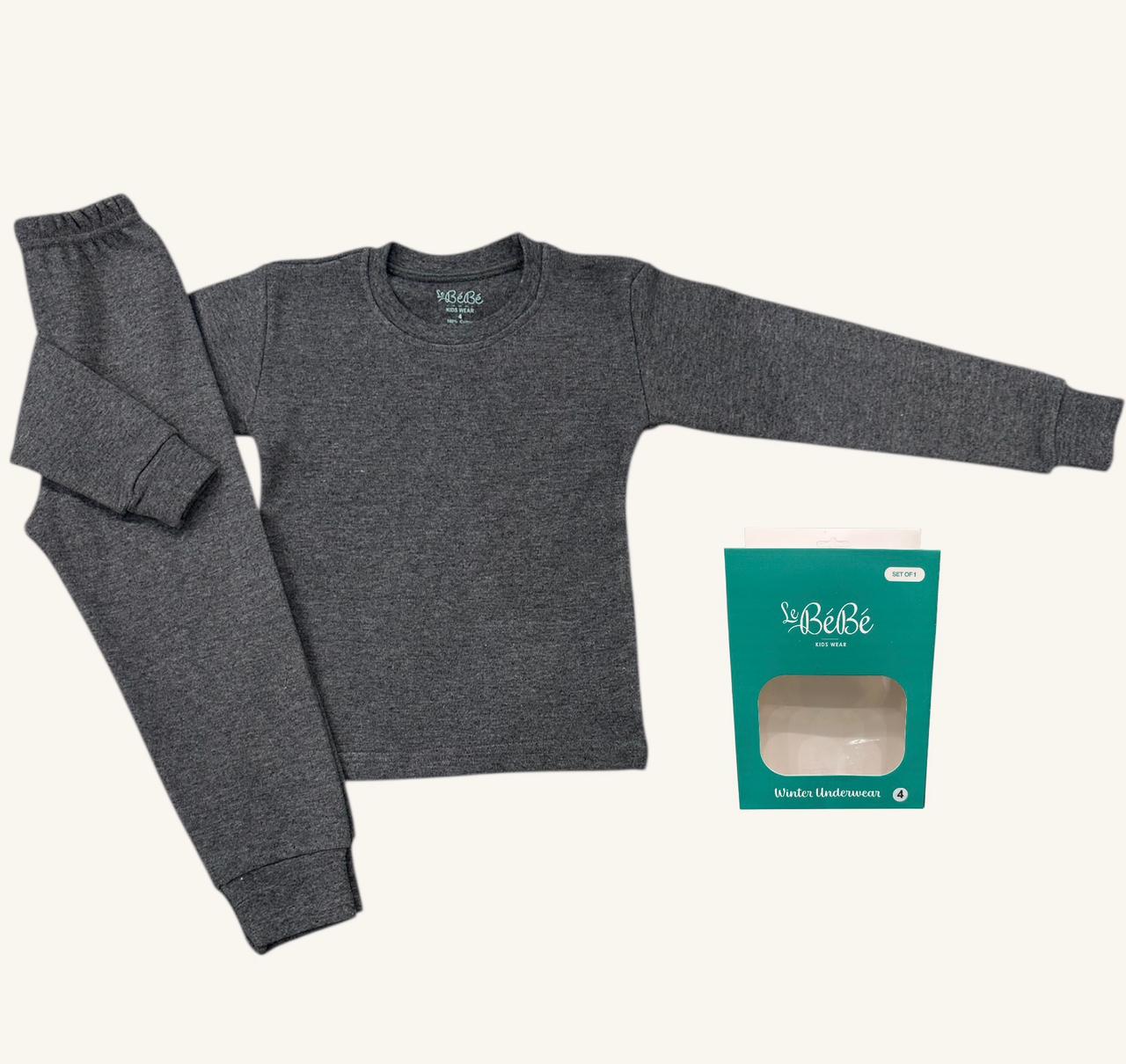 Set Of 2 Comfy Seleeve Sleep Wear DarkGrey (T-Shirt+Pants) For Boys&Girls