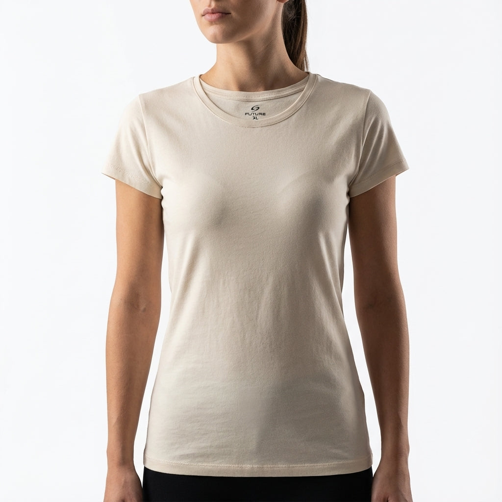 Comfy Half Seleeve UnderShirt OffWhite For Women