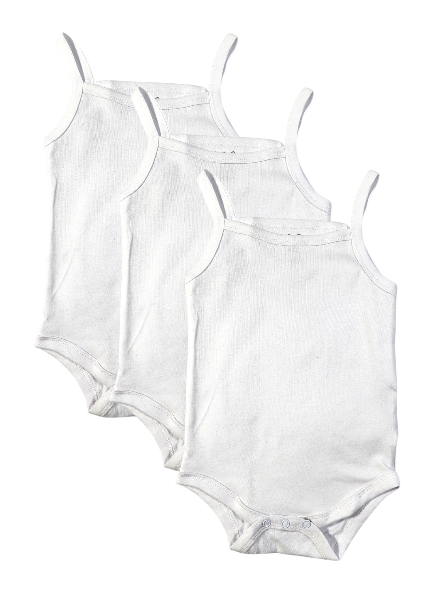 A Pack Of 3 Pieces Sleeveless Baby UnderWear Cotton 100% , White