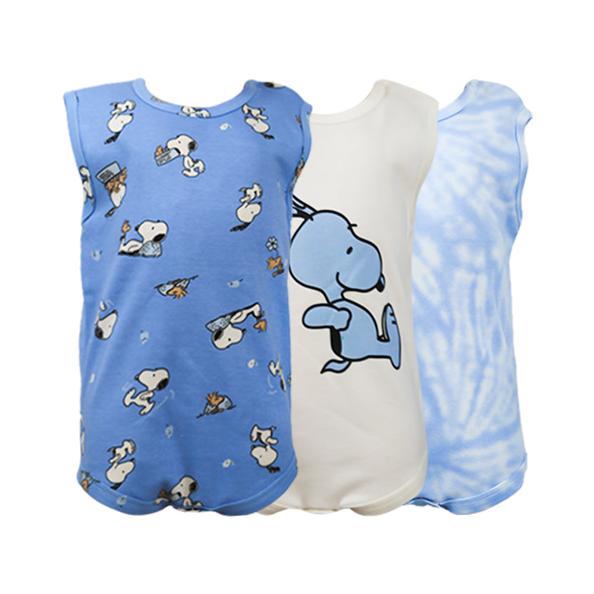 A Pack Of 3 Pieces Sleveeless Baby UnderWear Cotton 100% , MultiColoure
