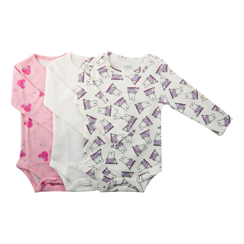 A Pack Of 3 Pieces Sleeve Baby UnderWear Cotton 100% , MultiColoure