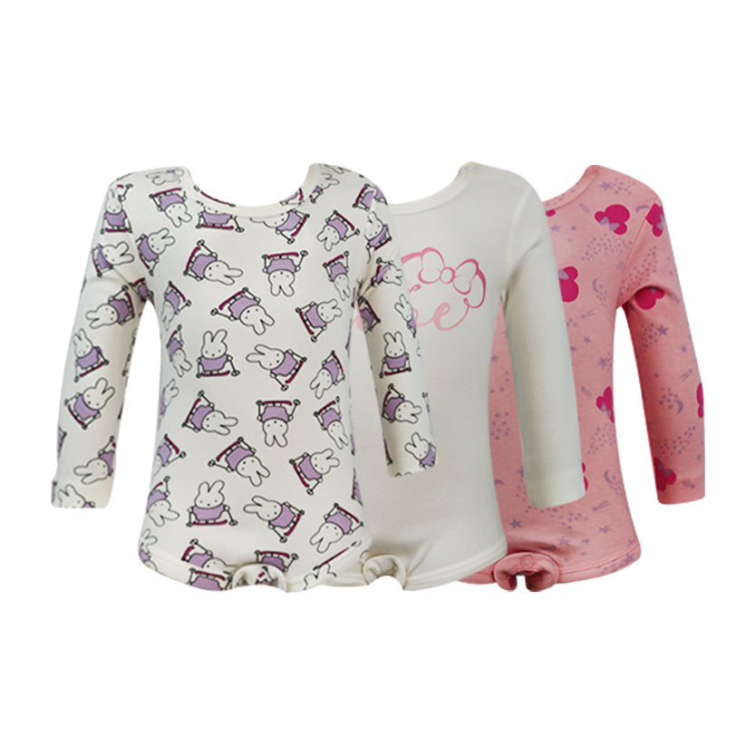 A Pack Of 3 Pieces Sleeve Baby UnderWear Cotton 100% , MultiColoure