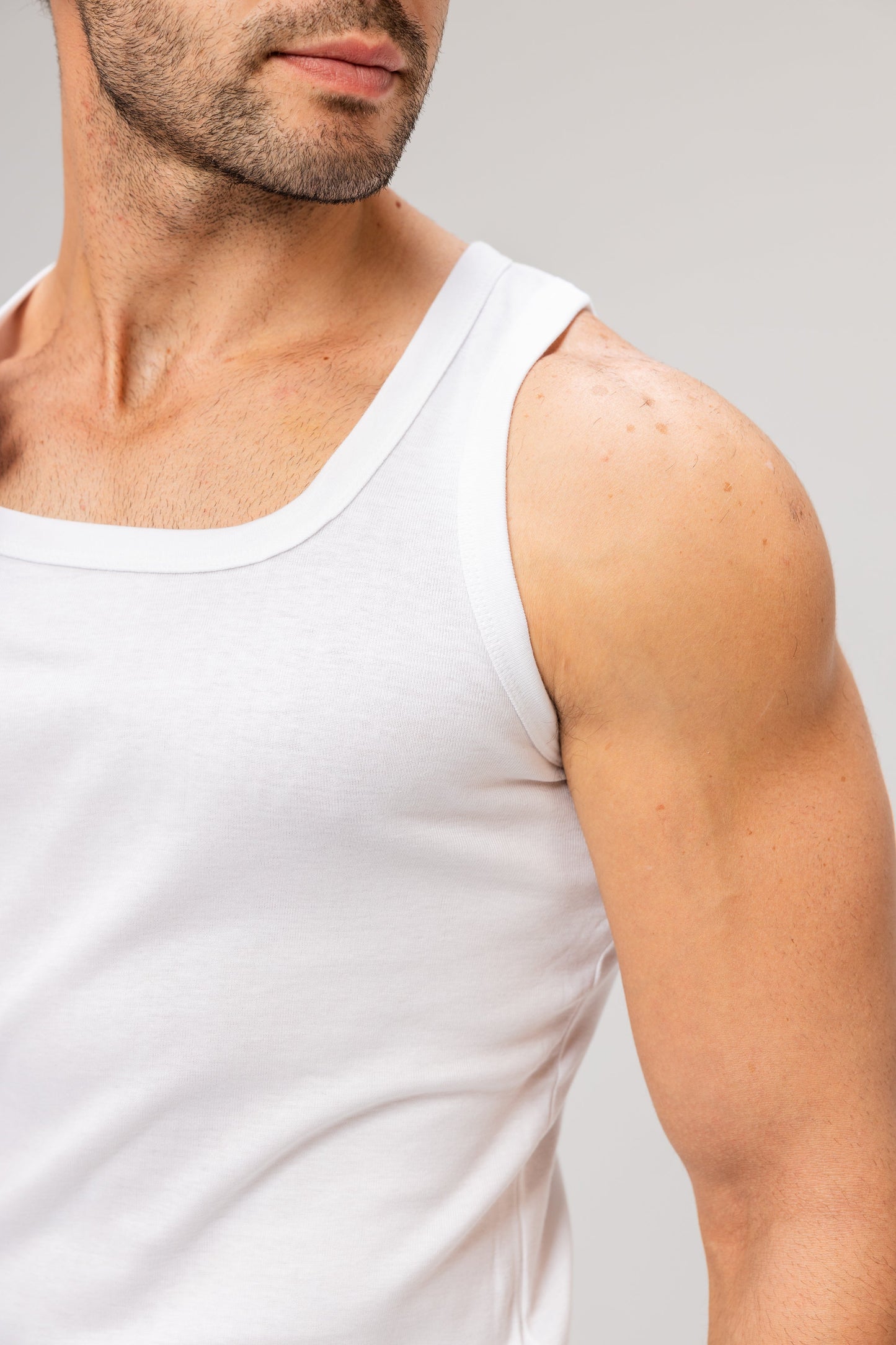 Sleeveless Undershirt, White For men , Cotton 100%