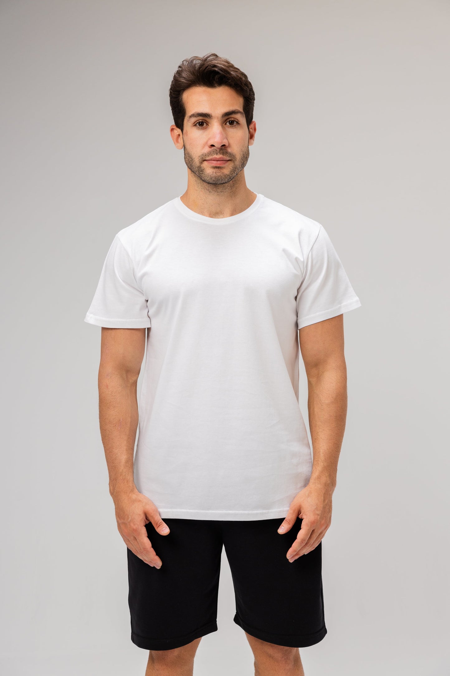 Half Sleeve Undershirt, White For men Cotton 100%