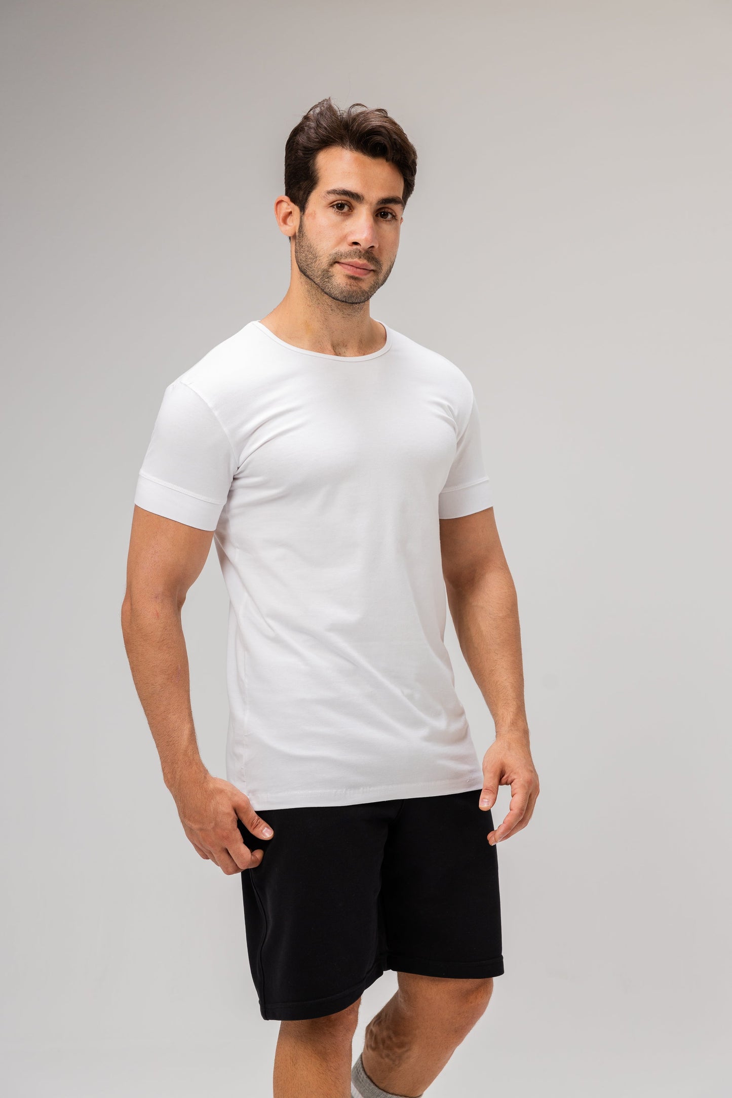 Half Sleeve Undershirt, White For men