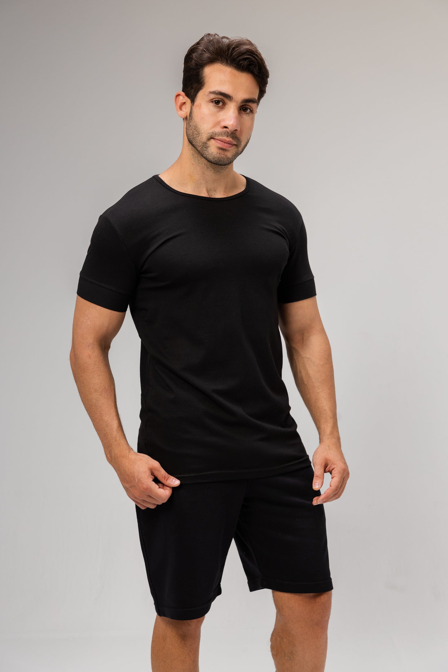 Half Sleeve Undershirt, Black For men