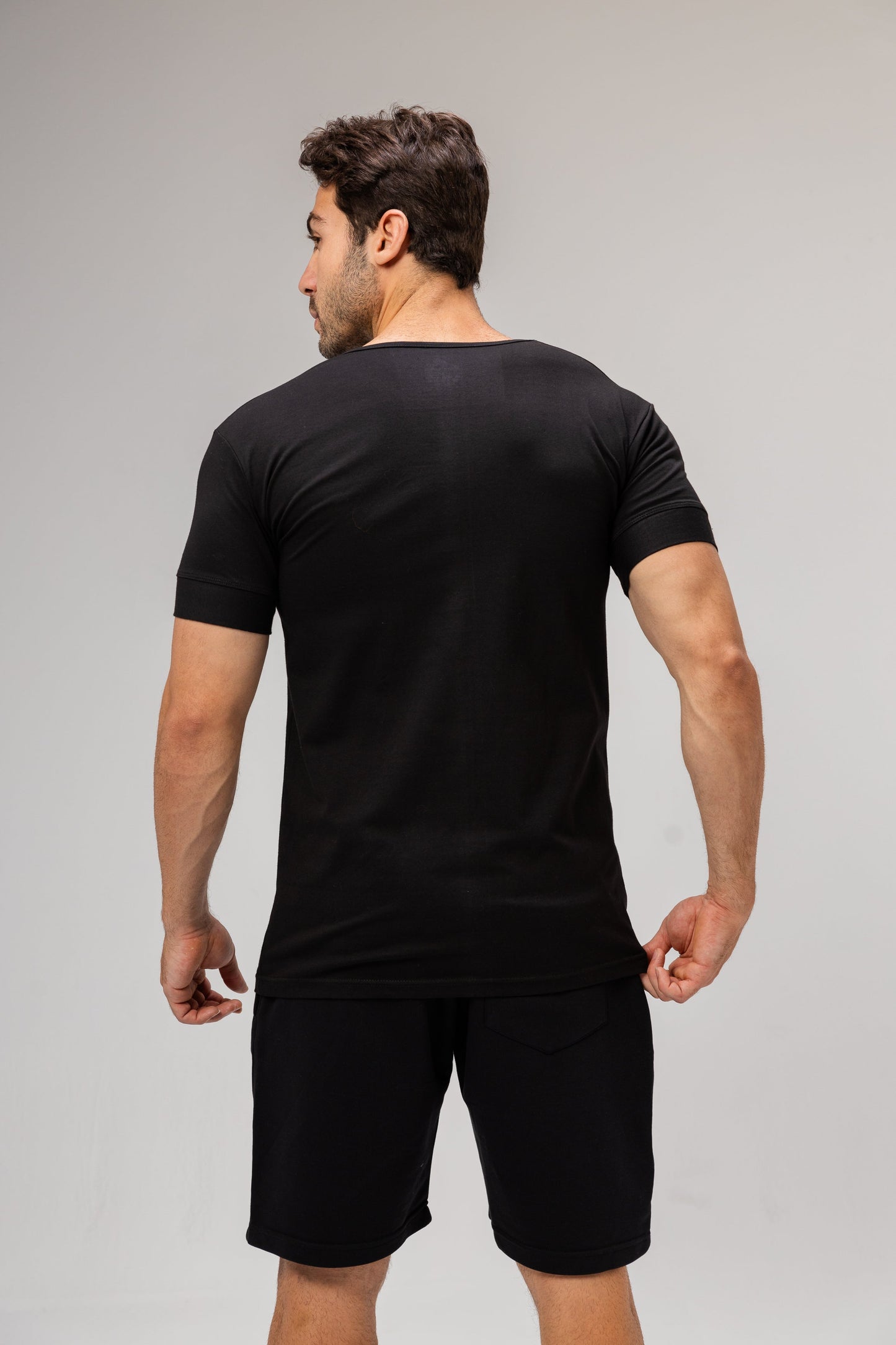 Half Sleeve Undershirt, Black For men