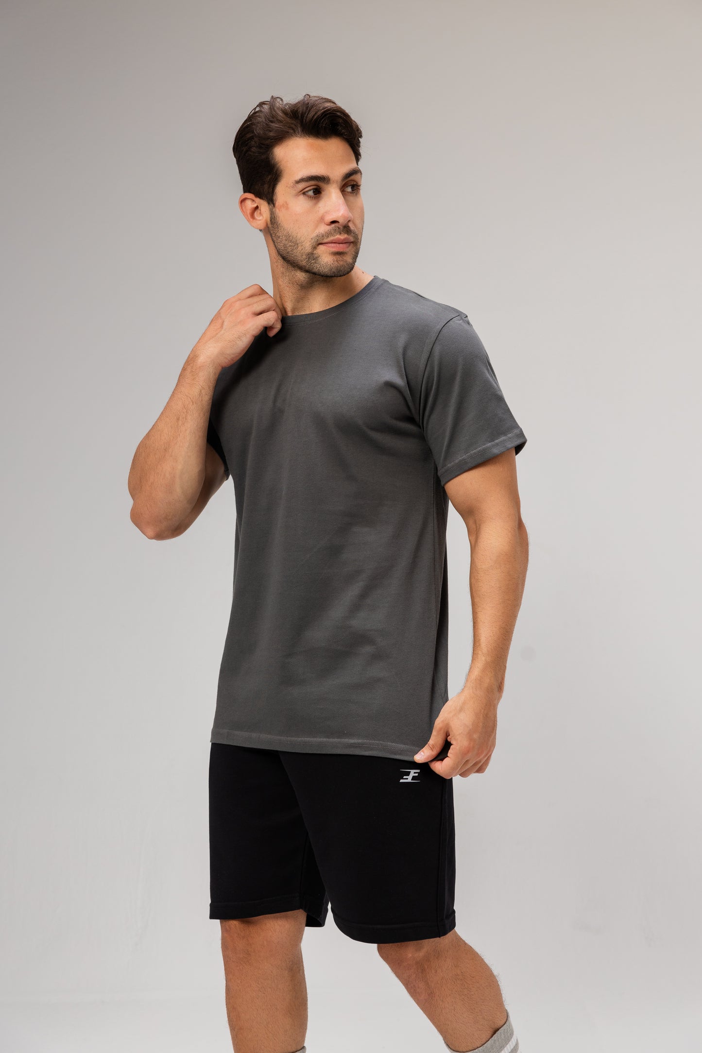 Half Sleeve Undershirt, Grey For men Cotton 100%