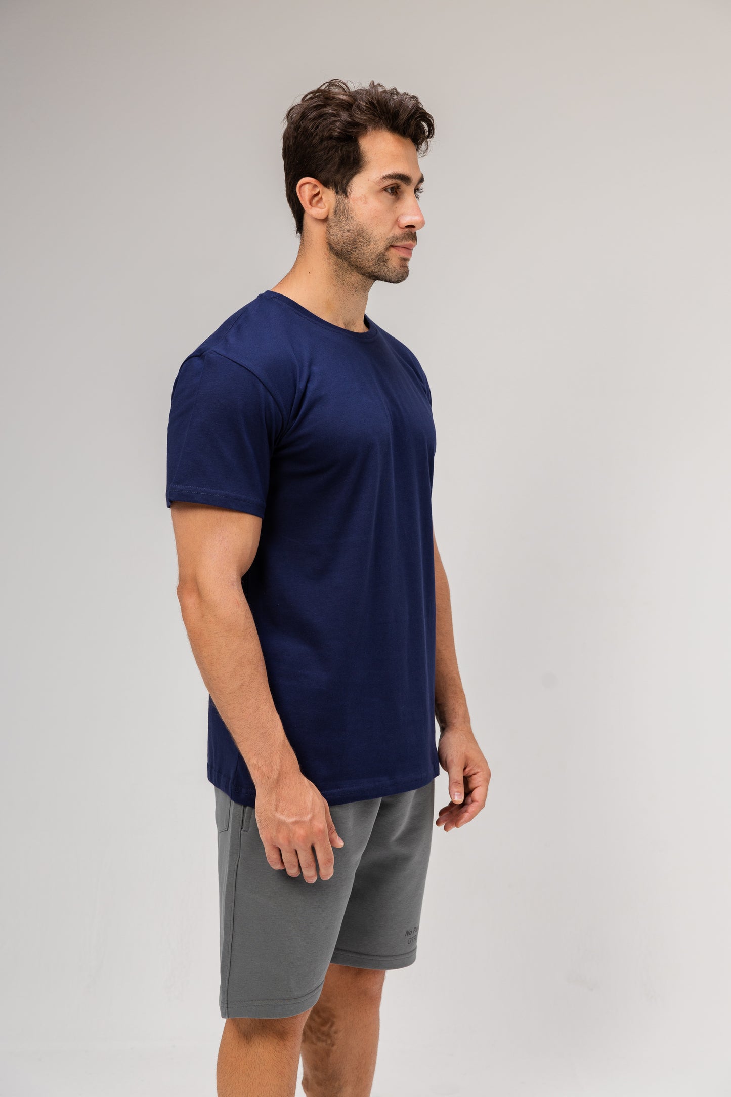 Half Sleeve Undershirt, Navy For men Cotton 100%