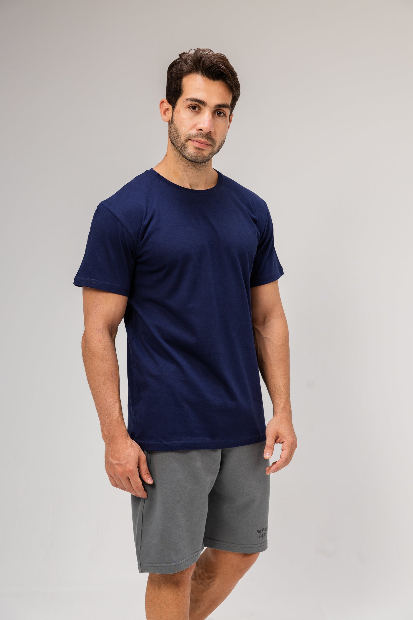 Half Sleeve Undershirt, Navy For men Cotton 100%