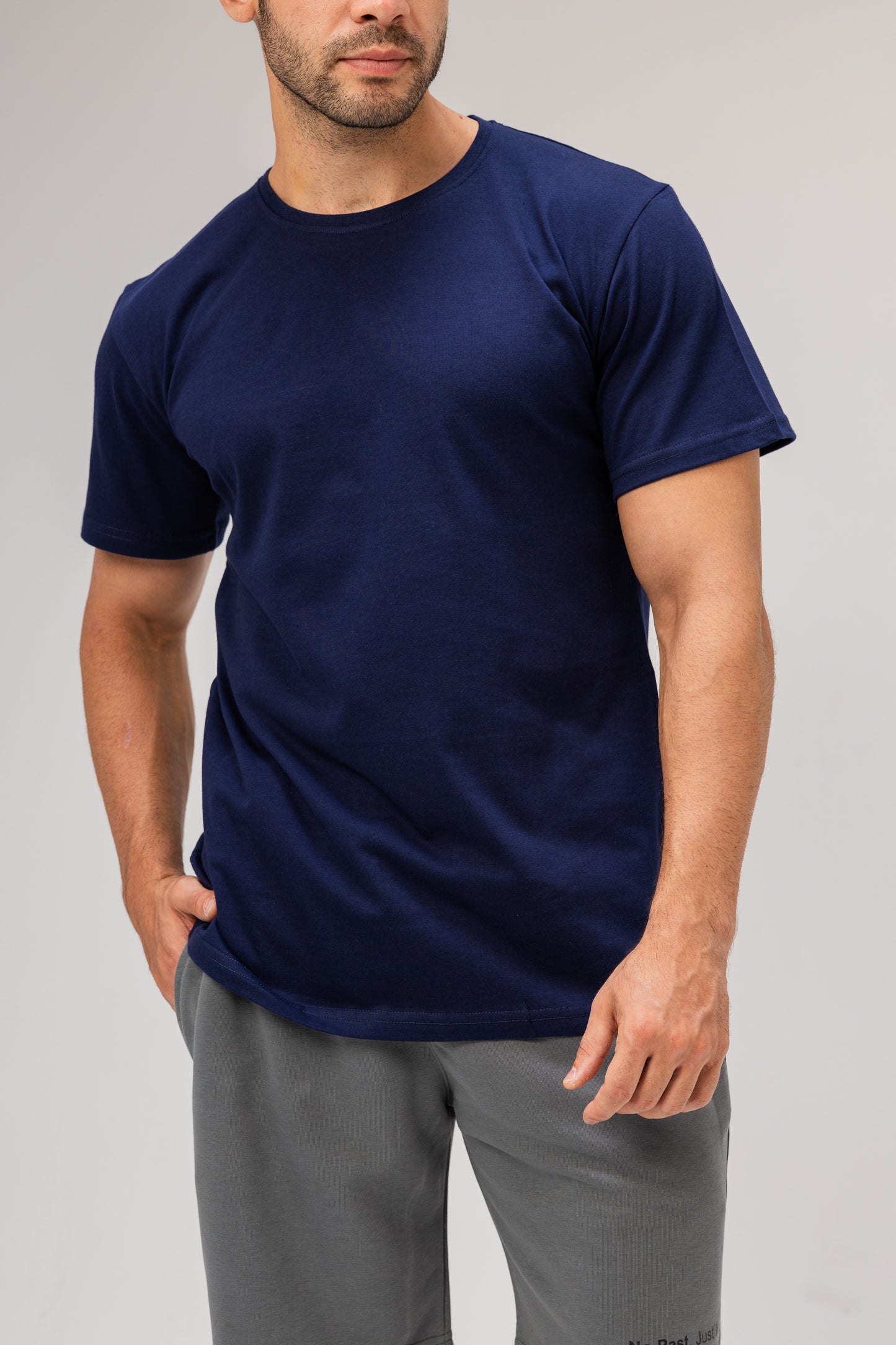 Half Sleeve Undershirt, Navy For men Cotton 100%