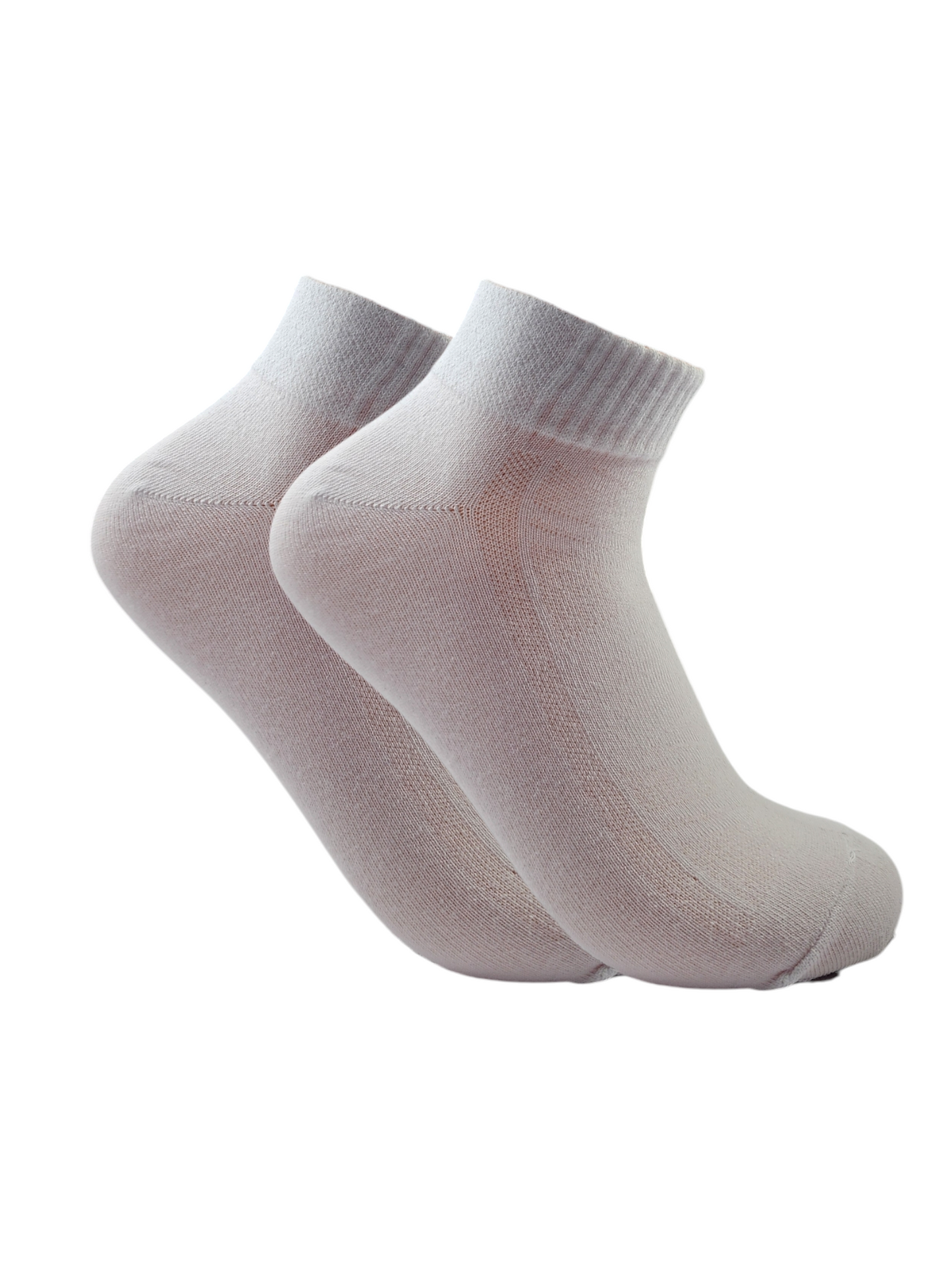 A Pack Of Ankle Socks Ribbed Hem White, 3 Pieces