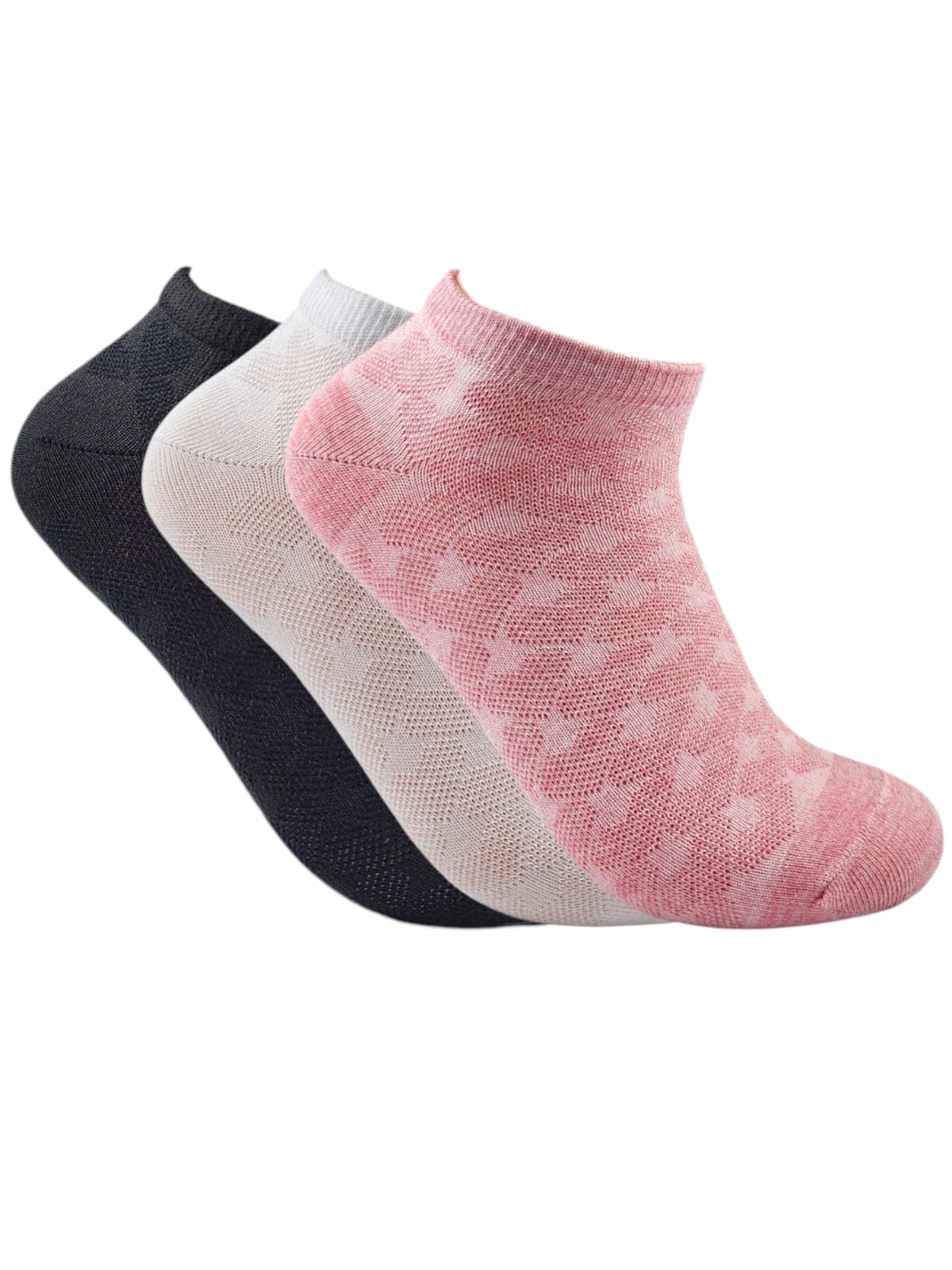 A Pack Of Ankle Patterned Socks Multicolor, 3 Pieces For Women