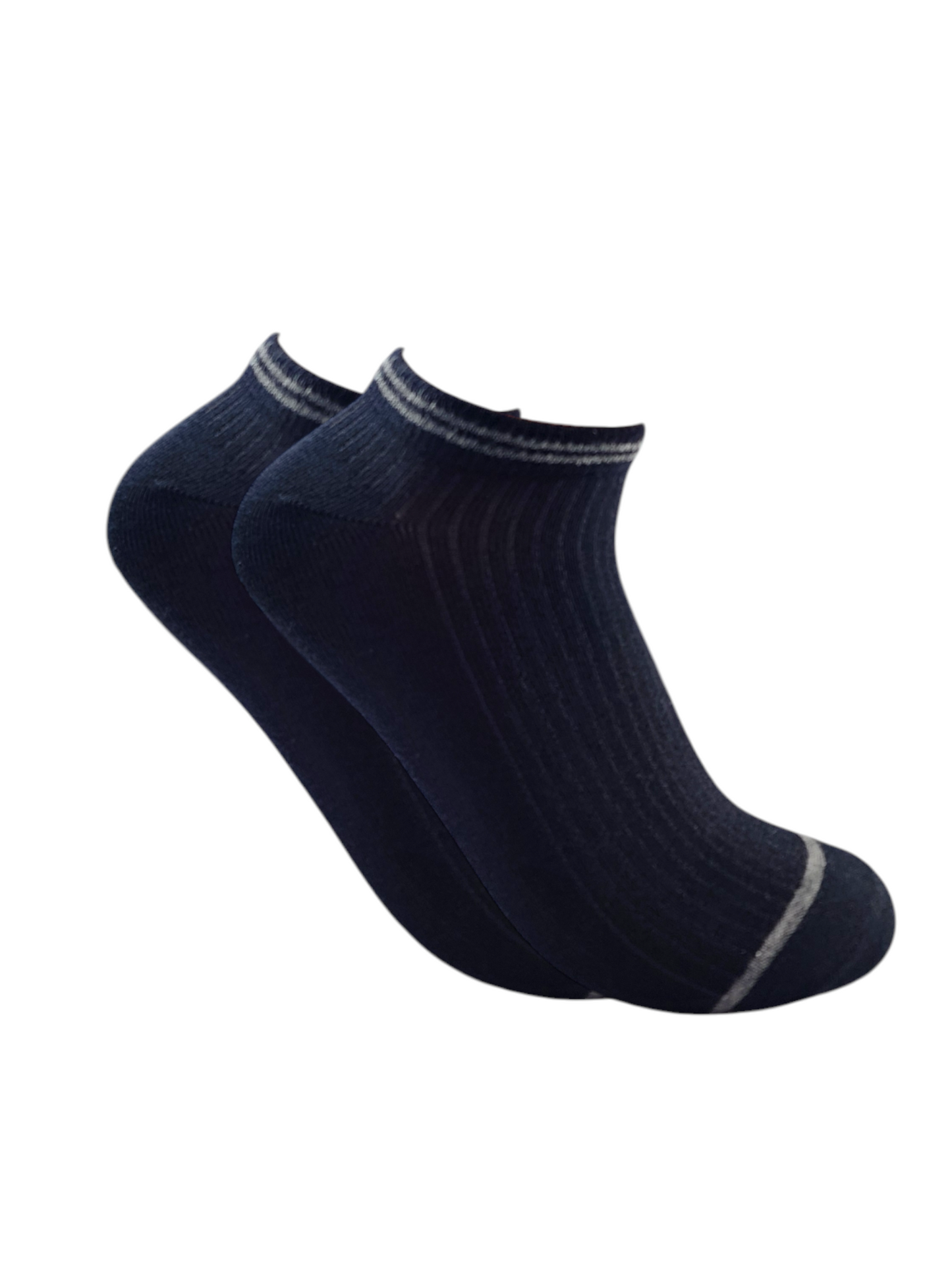 A Pack Of Ankle Socks With Stripe Black, 3 Pieces For Women&Kids