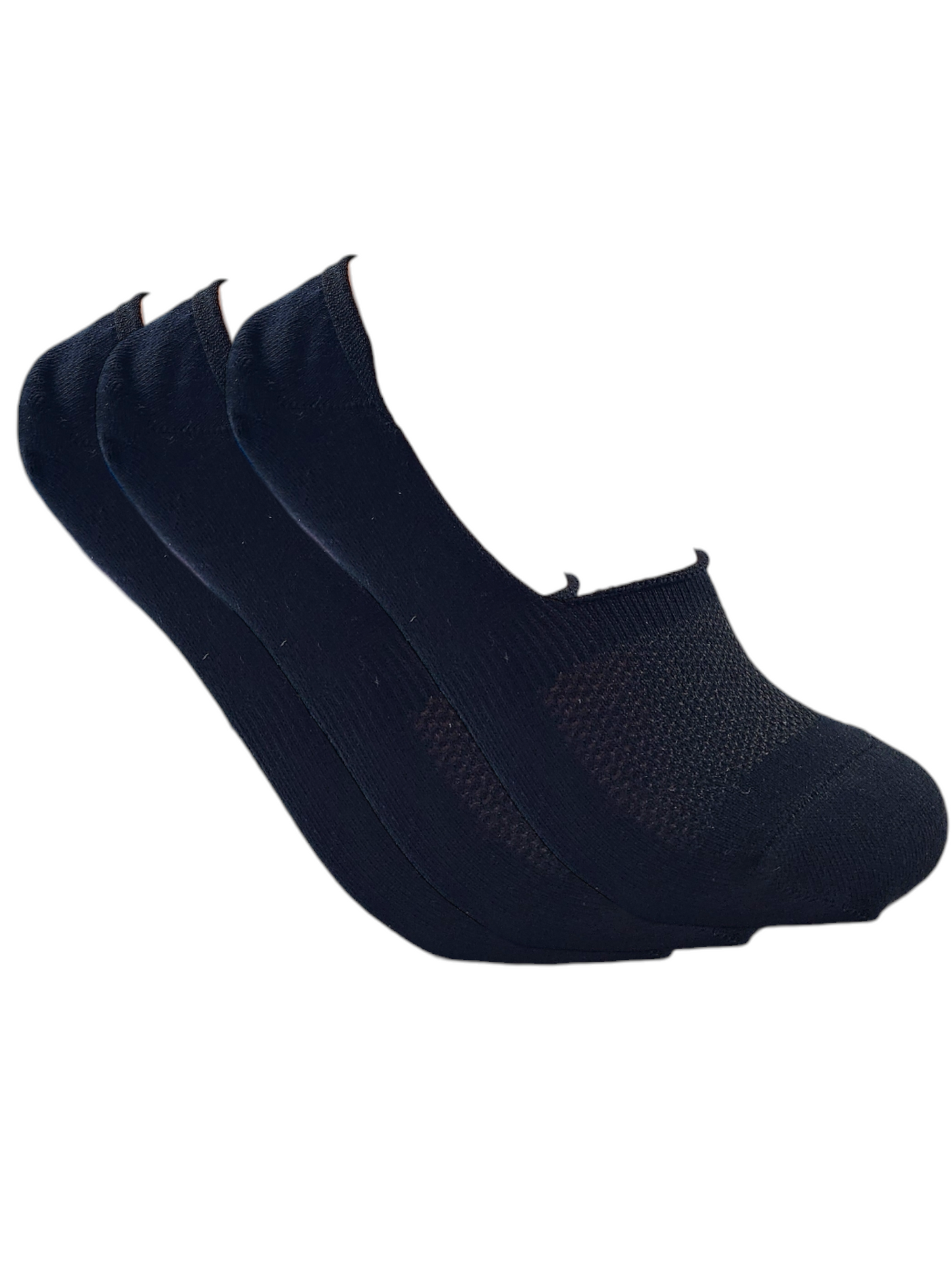 A Pack Of 3 Pieces Invisible Plain Socks Black For Men