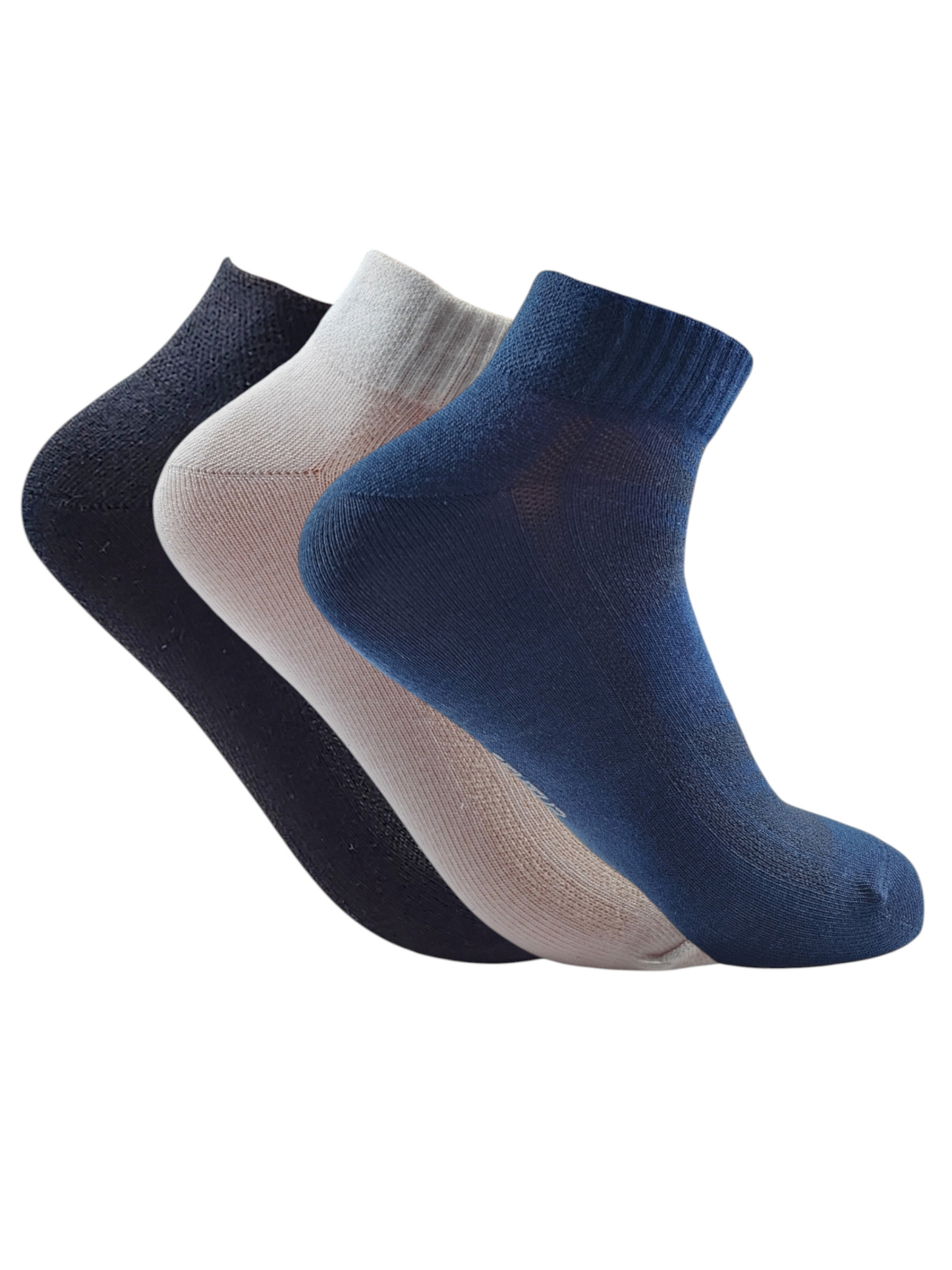 A Pack Of 3 Pieces Ankle Plain Socks MultiColoure