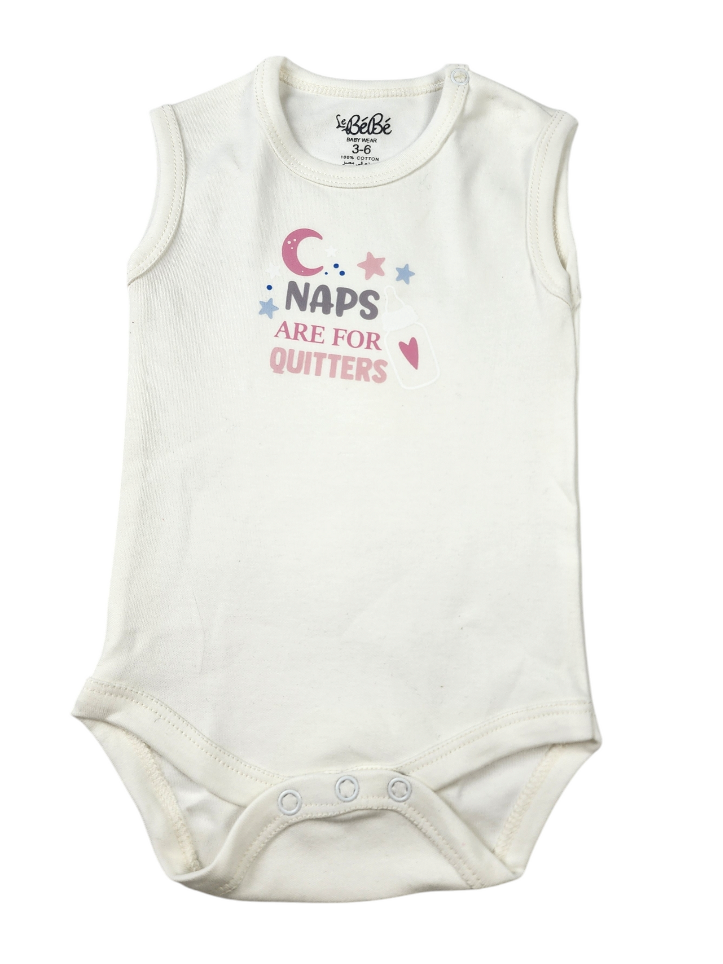 A Pack Of 3 Pieces Sleveeless Baby UnderWear Cotton 100% , MultiColoure