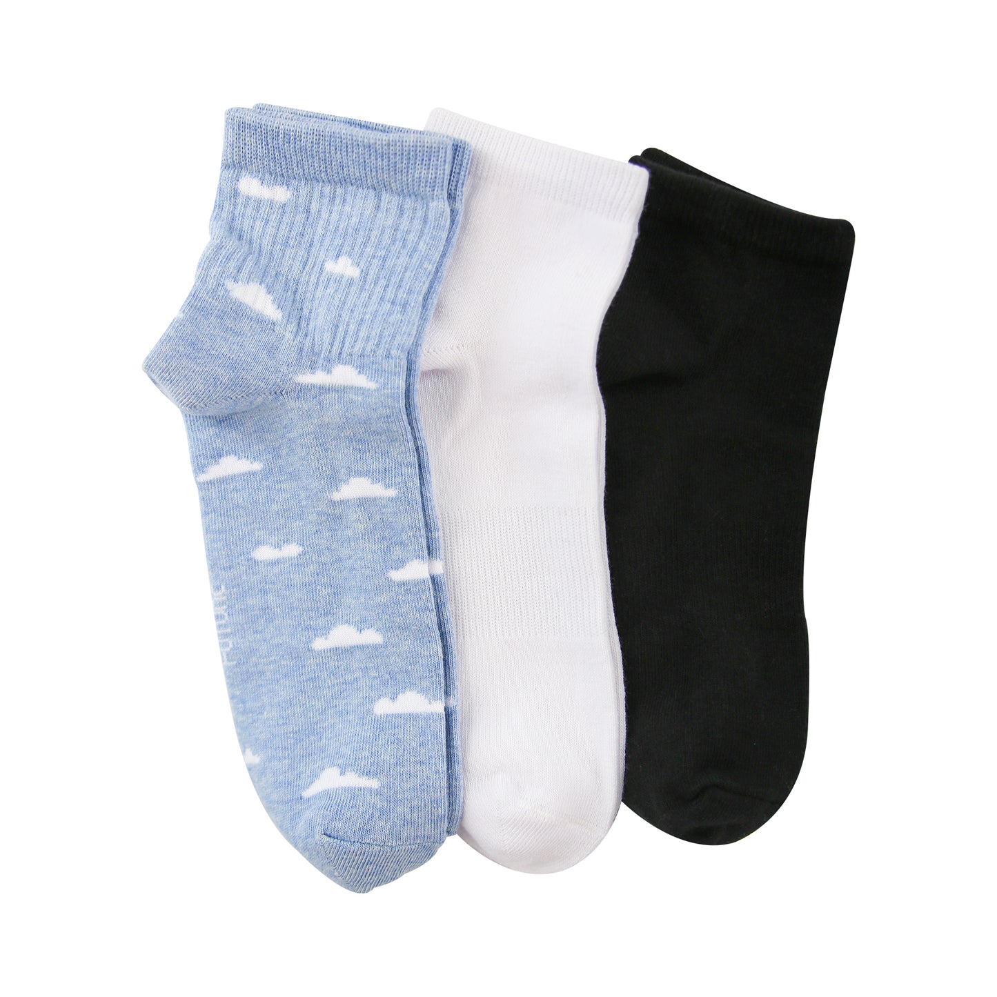 A Pack Of 3 Pieces Plain Short Socks , MultiColoure