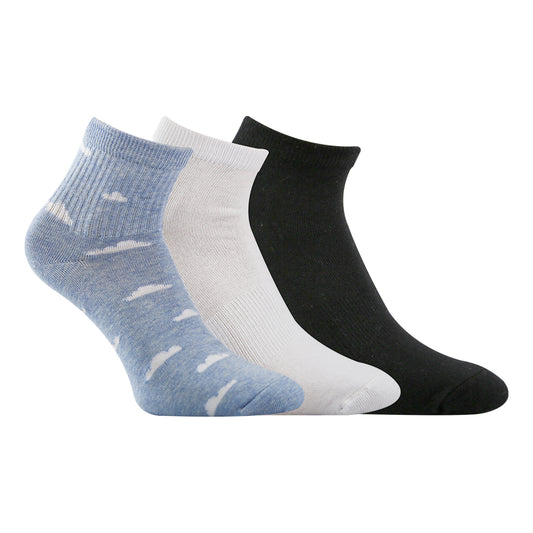 A Pack Of 3 Pieces Plain Short Socks , MultiColoure