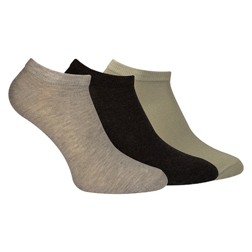 A Pack Of 3 Pieces LowCut Plain Socks MultiColoure For Women