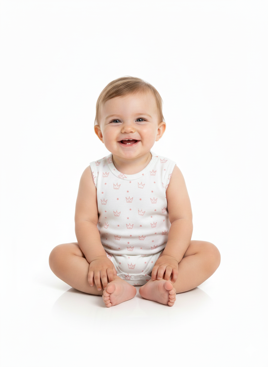 A Pack Of 3 Pieces Sleeveless Baby UnderWear Cotton 100% , Multicolor
