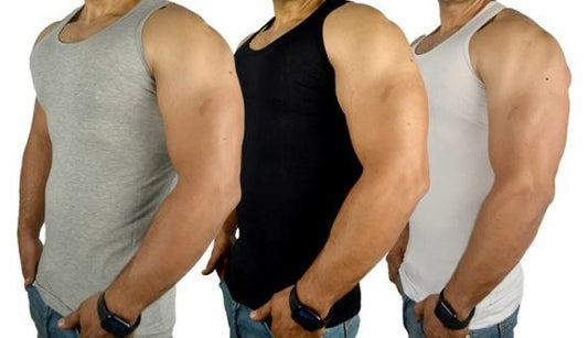 Pack Of 3 Sleeveless Undershirt, MultiColoure For men