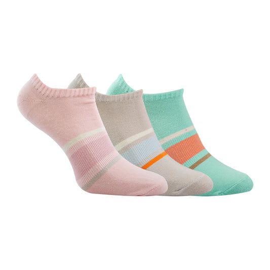 A Pack Of 3 Pieces Plain LowCut Socks , MultiColoure