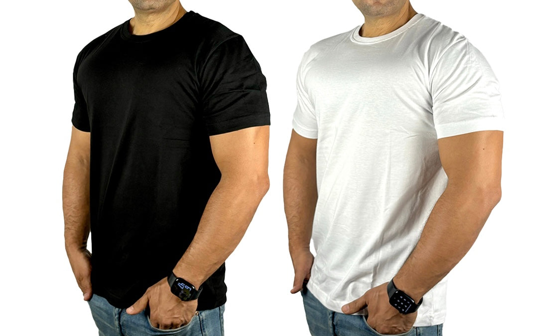 Pack Of 2 Half Sleeve Undershirt, MultiColoure For men Cotton 100%