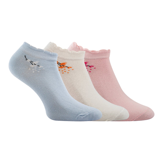 A Pack Of 3 Pieces Plain Ankle Socks , MultiColoure