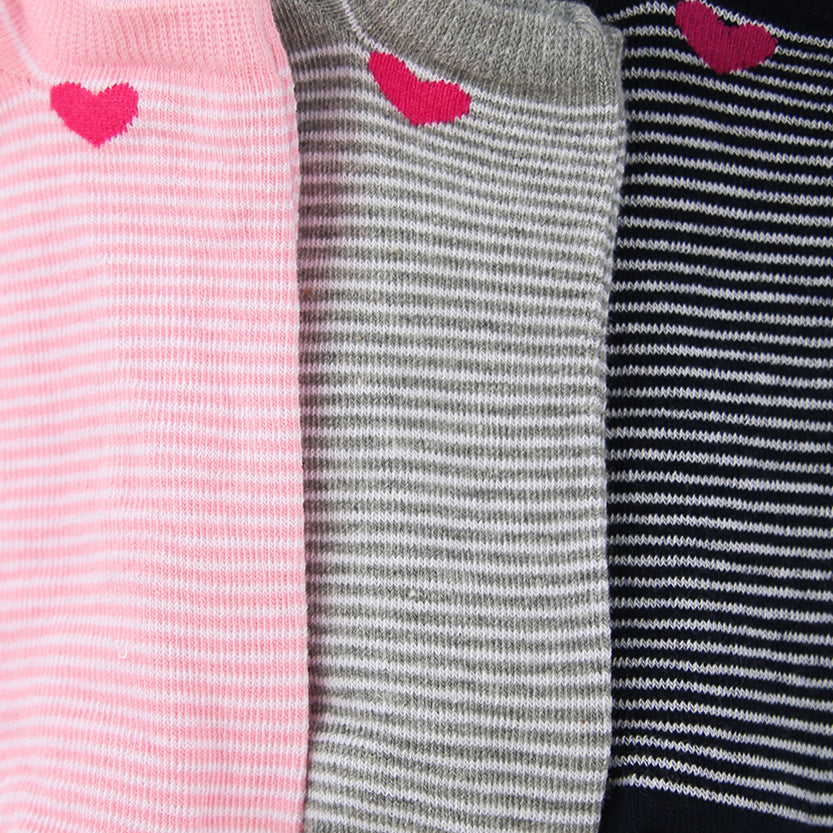 A Pack Of 3 Pieces Plain LowCut Socks , MultiColoure