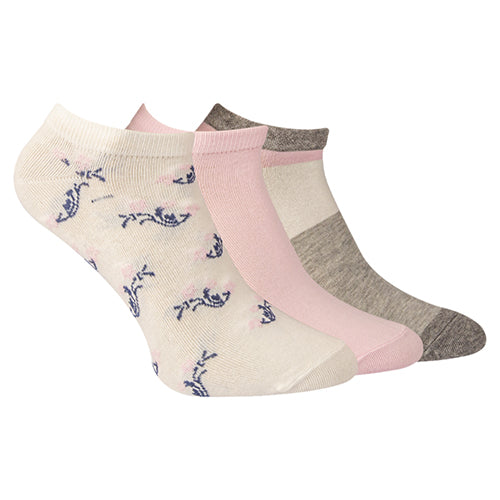 A Pack Of 3 Pieces Ankle Printed Socks MultiColoure For Women