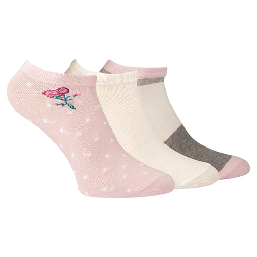 A Pack Of 3 Pieces Ankle Printed Socks MultiColoure For Women