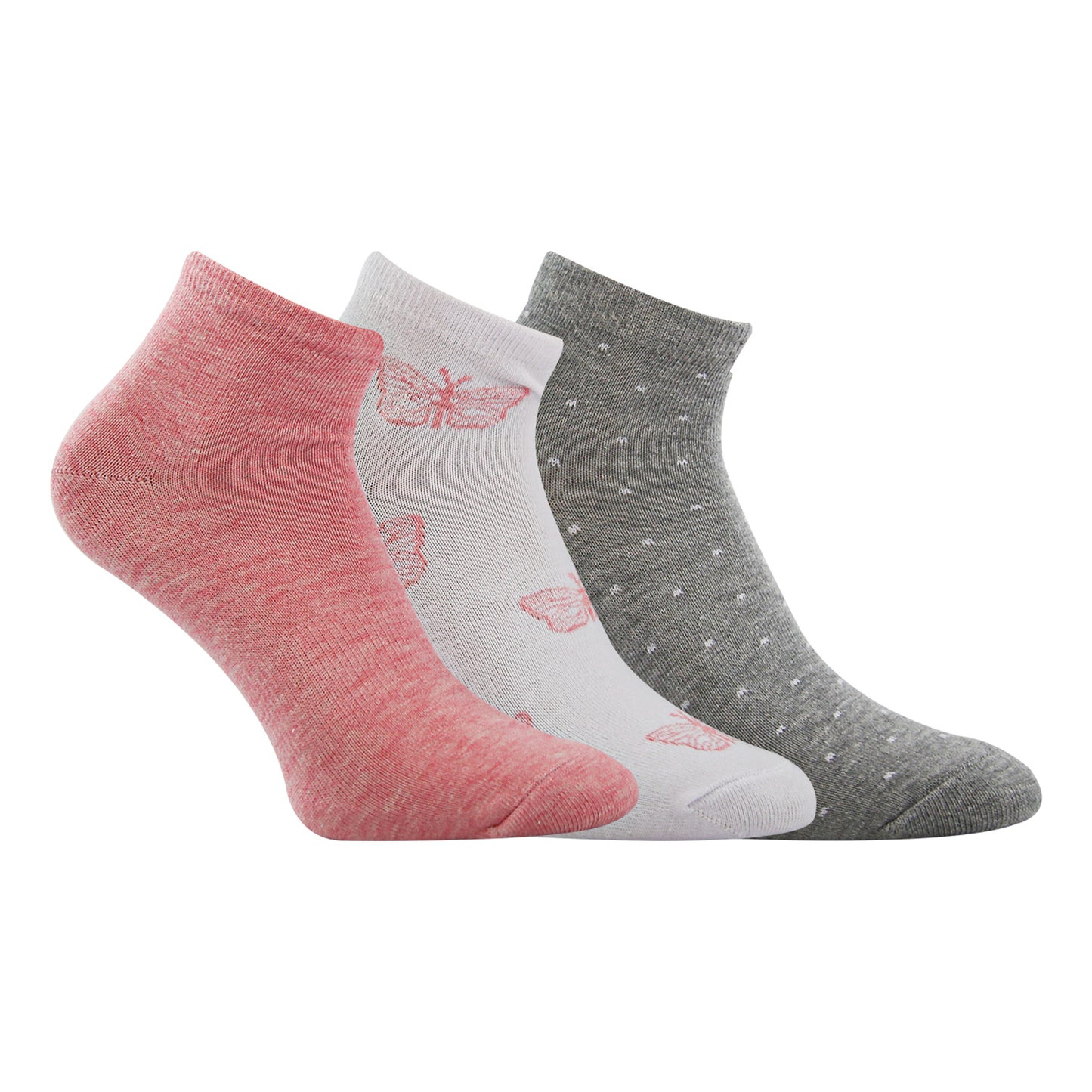 A Pack Of 3 Pieces Printed Short Socks MultiColoure