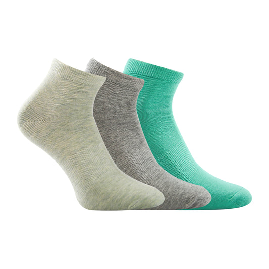 A Pack Of 3 Pieces Plain Short Socks , MultiColoure