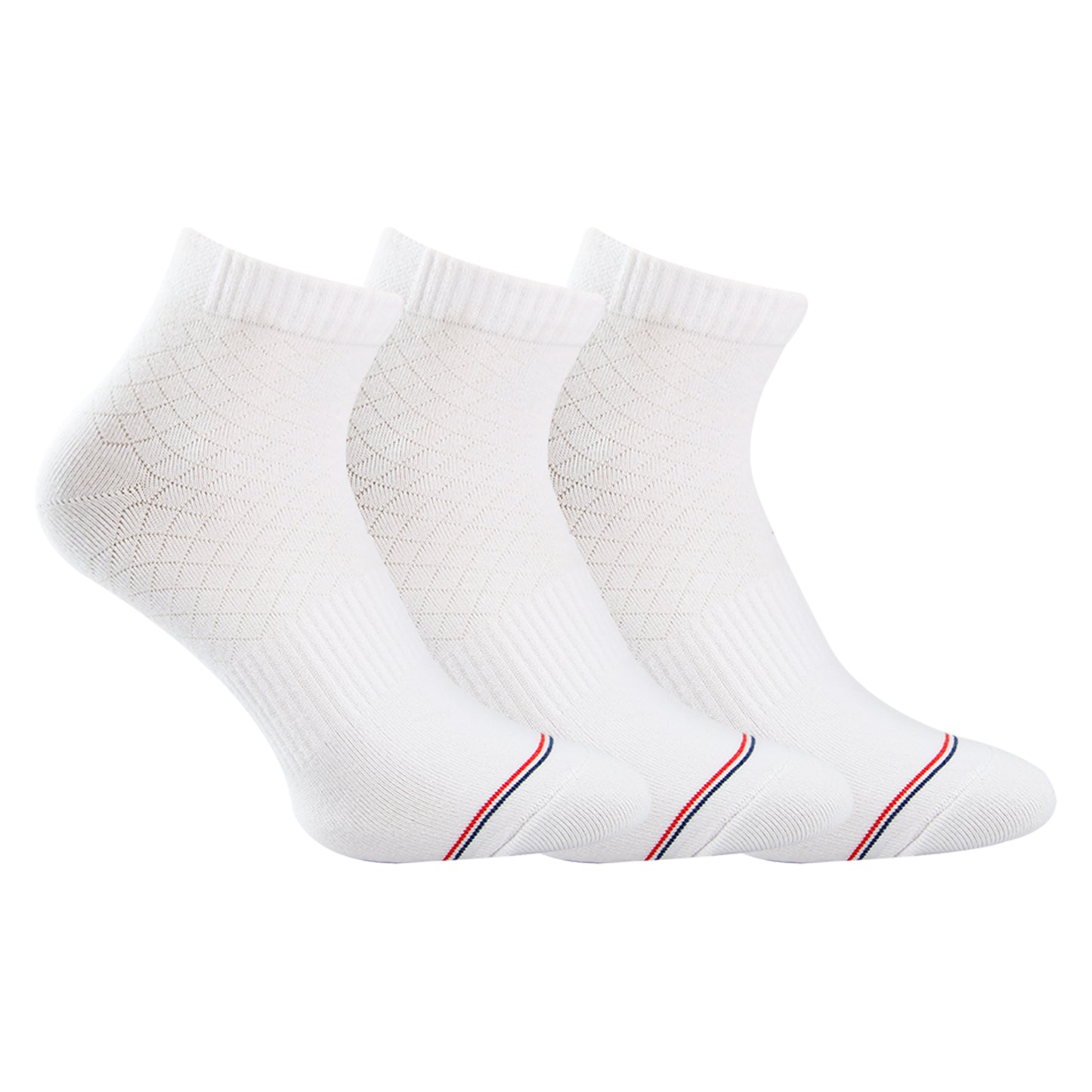 A Pack Of 3 Pieces Plain Short Socks , White For Men