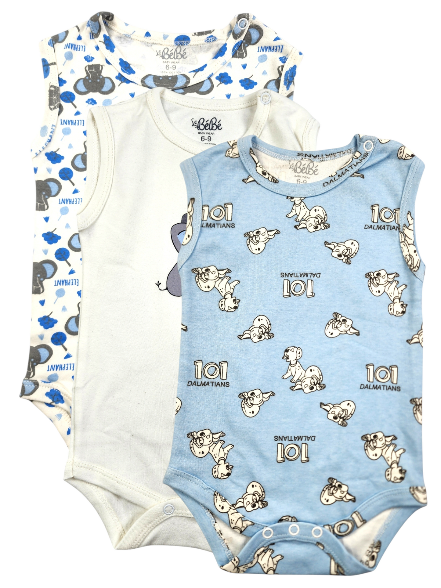 A Pack Of 3 Pieces Sleveeless Baby UnderWear Cotton 100% , MultiColoure