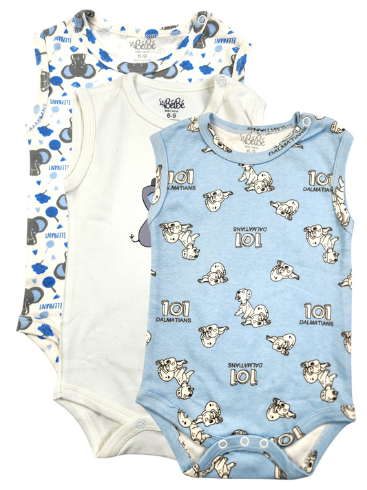 A Pack Of 3 Pieces Sleveeless Baby UnderWear Cotton 100% , MultiColoure