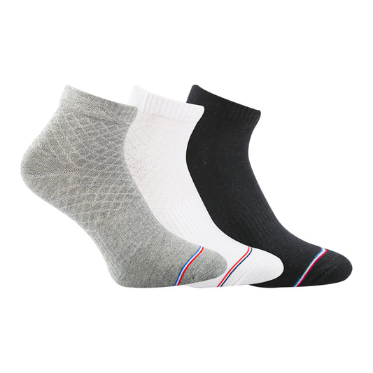 A Pack Of 3 Pieces Plain Short Socks , MultiColoure For Men