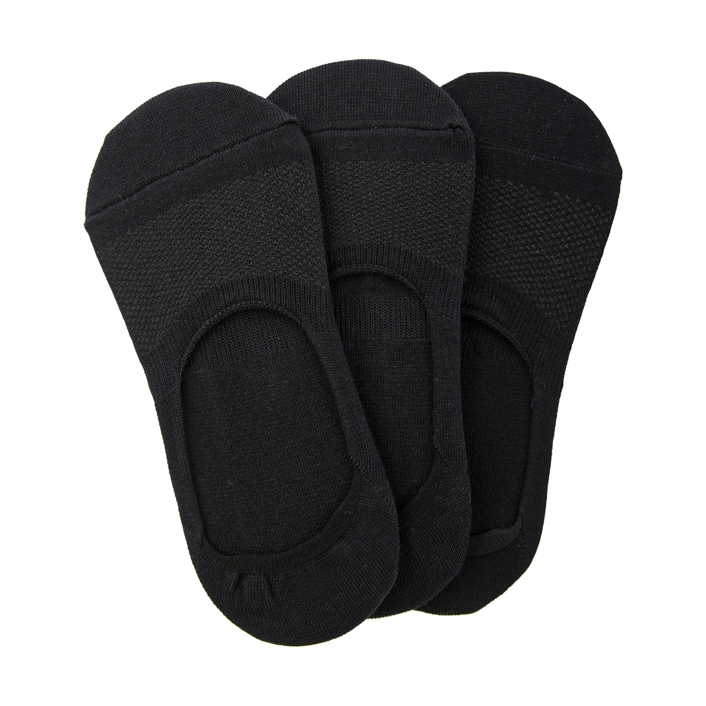 A Pack Of 3 Pieces Invisible Plain Socks Black For Men